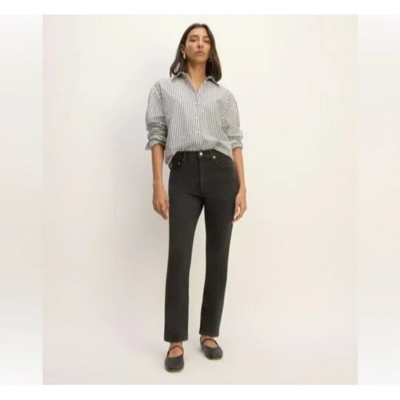 Everlane Black Jeans Original Cheeky Jean 31 Crop Womens High Rise Straight Leg - Picture 1 of 10